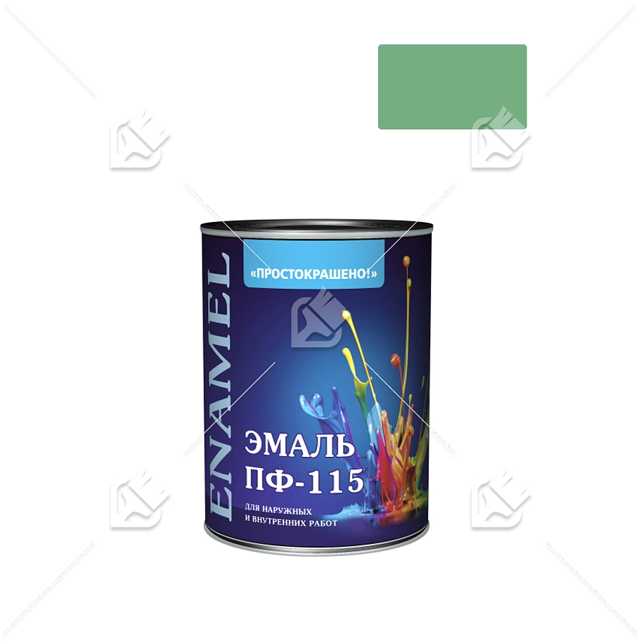 Эмаль ПФ-115 универсальная алкидная Простокрашено светло-зеленая 1,8 кг