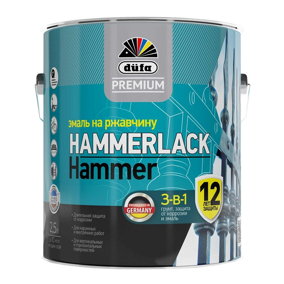 Dufa Premium Hammerlack / Дюфа Премиум Хаммерлак 3-в-1 Эмаль на ржавчину молотковая
