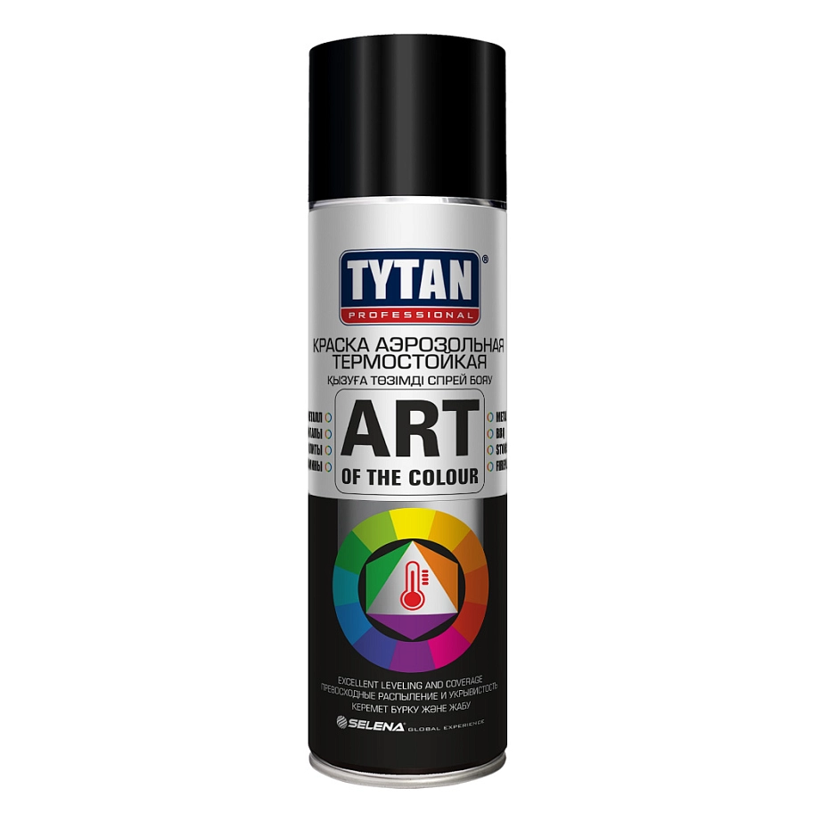 Краска универсальная аэрозольная термостойкая Tytan Professional Art of the colour черная 400 мл