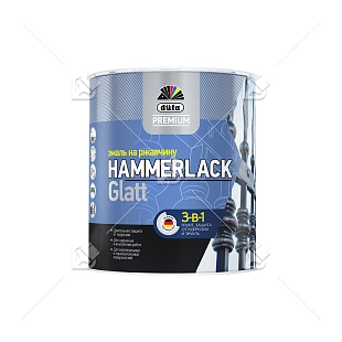 Эмаль на ржавчину Dufa Premium Hammerlack 3-в-1 гладкая RAL 9006 серебристая 2,5 л.