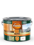 Пропитка декоративная для защиты древесины Pinotex Ultra AWB полуглянцевая белая 9 л