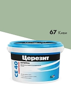 Затирка для швов до 10 мм водоотталкивающая Церезит СЕ 40 Аквасатик 67 киви 2 кг