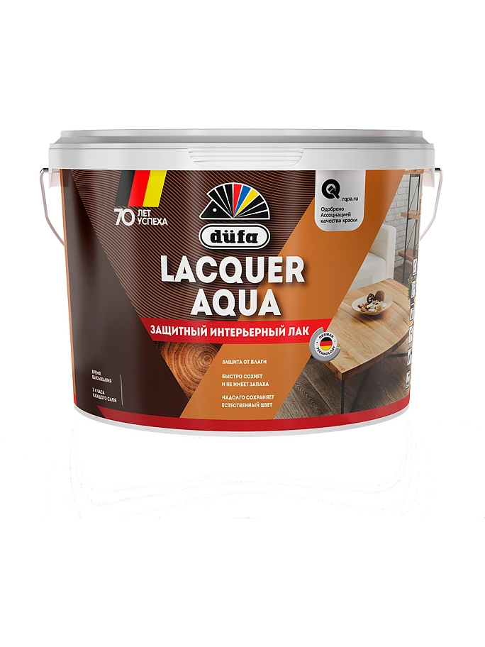 Лак интерьерный Dufa Lacquer Aqua полуглянцевый 9 л