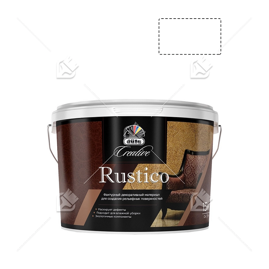 Штукатурка декоративная Dufa Creative Rustico эффект необработанного камня 15 кг