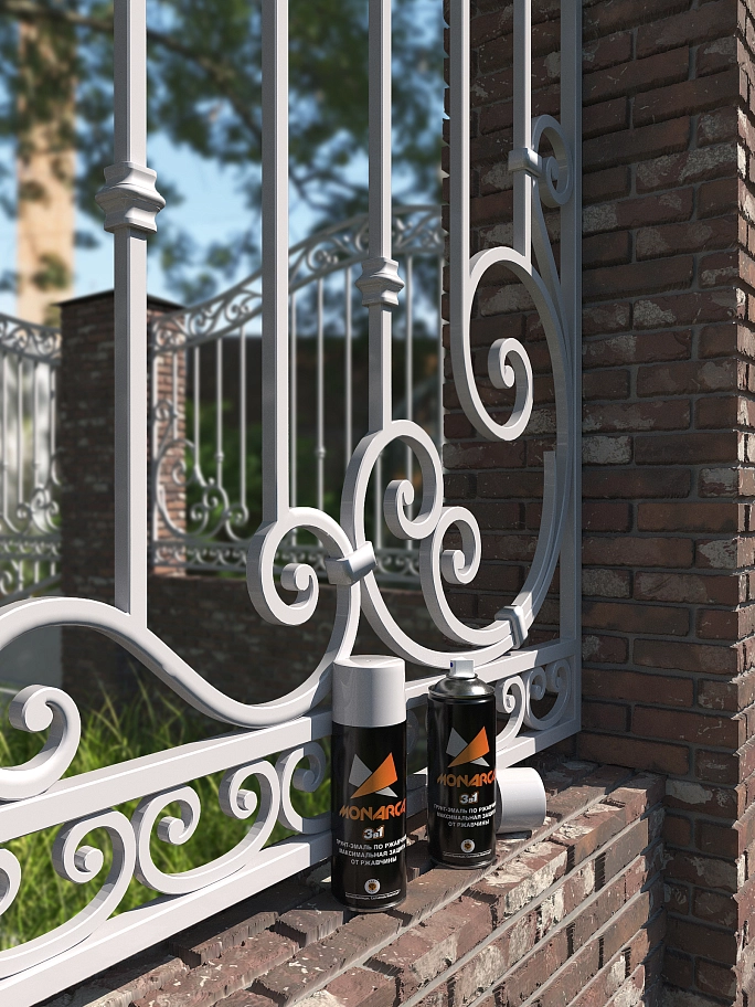 Грунт-эмаль по ржавчине аэрозольный акриловый Eastbrand Monarca RAL7035 светло-серый 520 мл.
