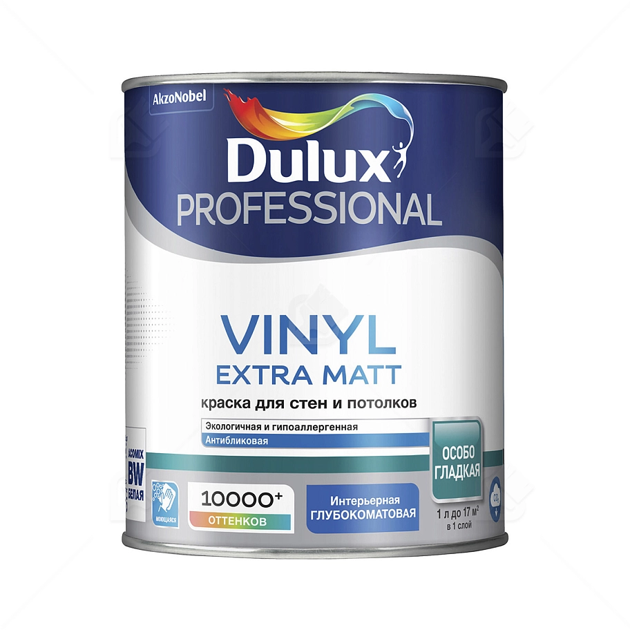 Краска для стен и потолков водно-дисперсионная Dulux Vinyl Extra Matt матовая база BW 1 л.