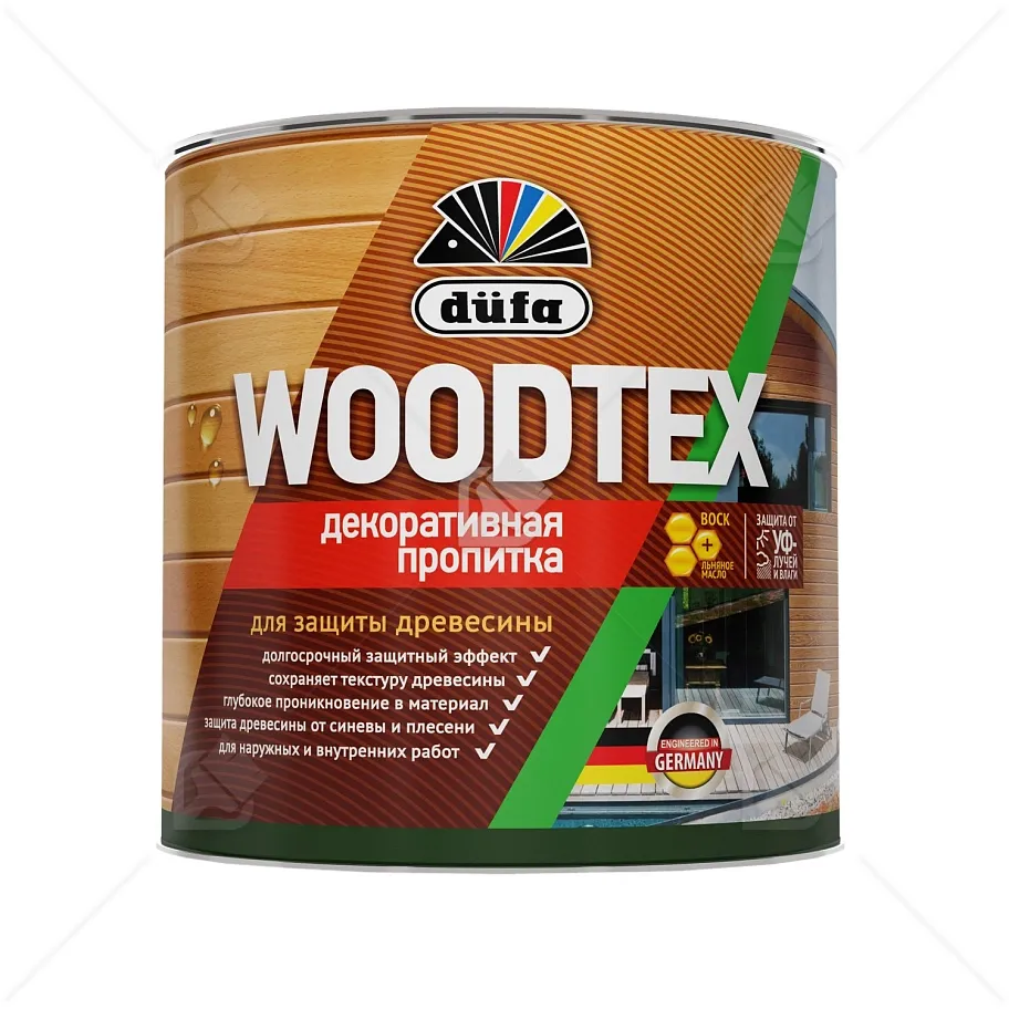 Пропитка декоративная для защиты древесины алкидная Dufa Woodtex бесцветная 3 л.