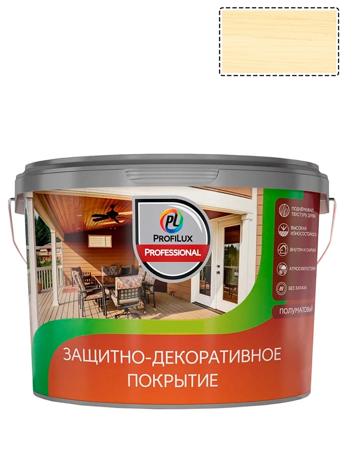 Лак для деревянных панелей акриловый защитно-декоративный Profilux Professional бесцветный 2,5 л