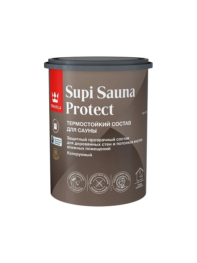 Состав для сауны Tikkurila SUPI SAUNA PROTECT EP полуматовый 0,9л