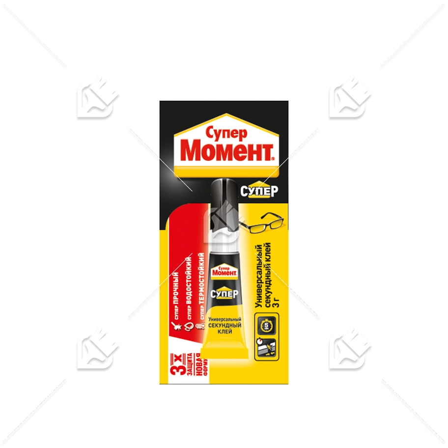 Клей универсальный секундный Супер Момент 3 г. на мульти-карте