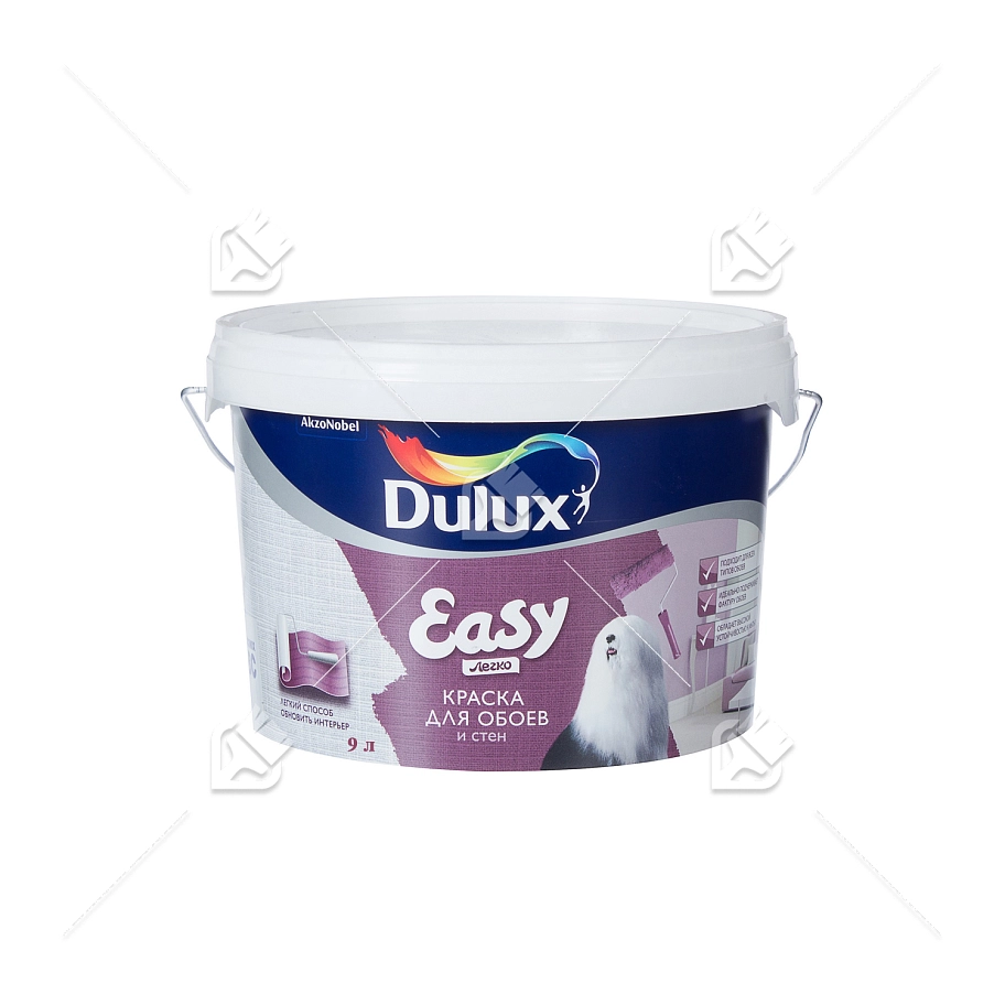 Краска для стен и обоев водно-дисперсионная Dulux Easy матовая база BW 9 л