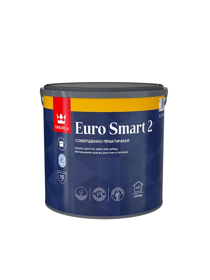 Краска интерьерная EURO SMART 2 A гл/мат 2,7л