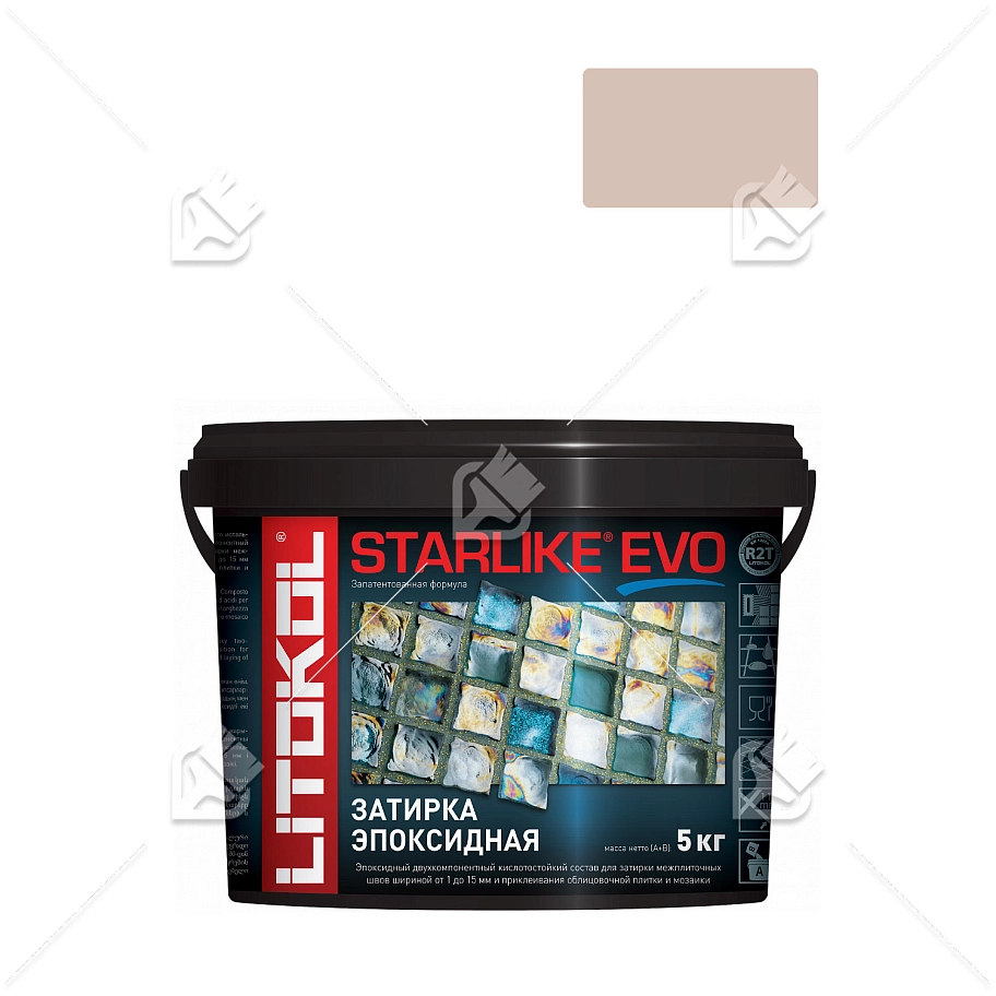 Затирка эпоксидная Litokol Starlike Evo S.500 пудровый розовый 5 кг.