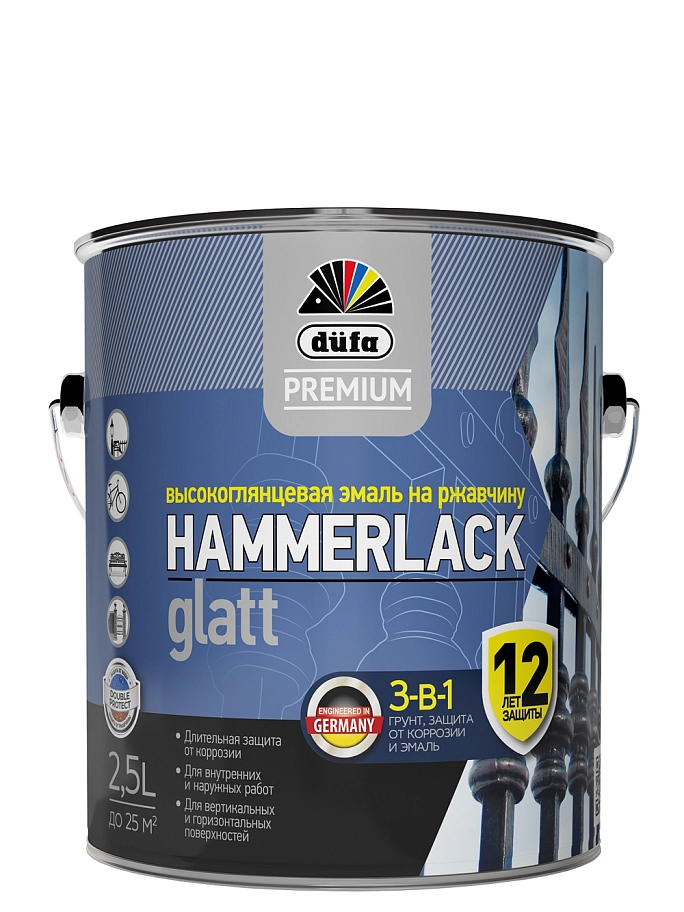 Dufa Premium Hammerlack / Дюфа Премиум Хаммерлак 3-в-1 Эмаль на ржавчину гладкая