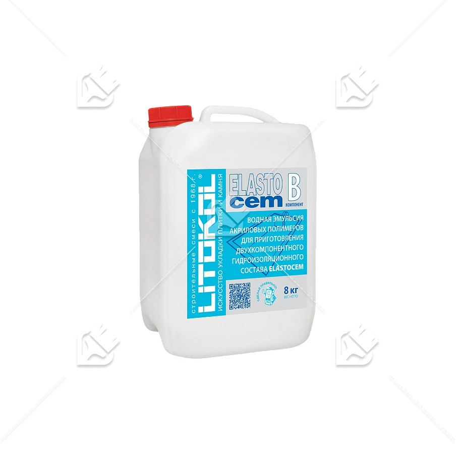 Гидроизоляция эластичная двухкомпонентная на цементной основе Litokol Elastocem компонент В 8 кг