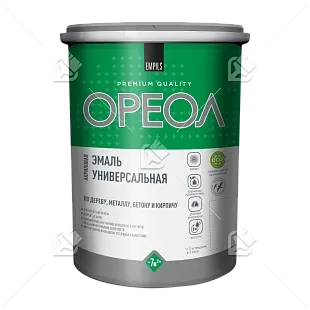 Эмаль универсальная акриловая Ореол матовая белая 1,1 кг