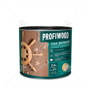 Лак яхтный Profiwood атмосферостойкий алкидно-уретановый полуматовый 2,6 л