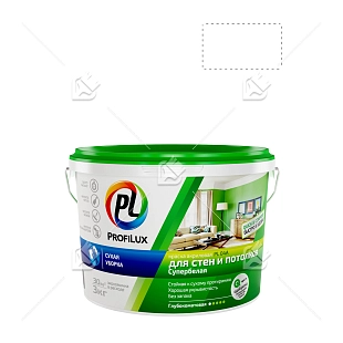 Краска для стен и потолков акриловая Profilux ВД краска PL- 04А глубокоматовая белая 3 кг.