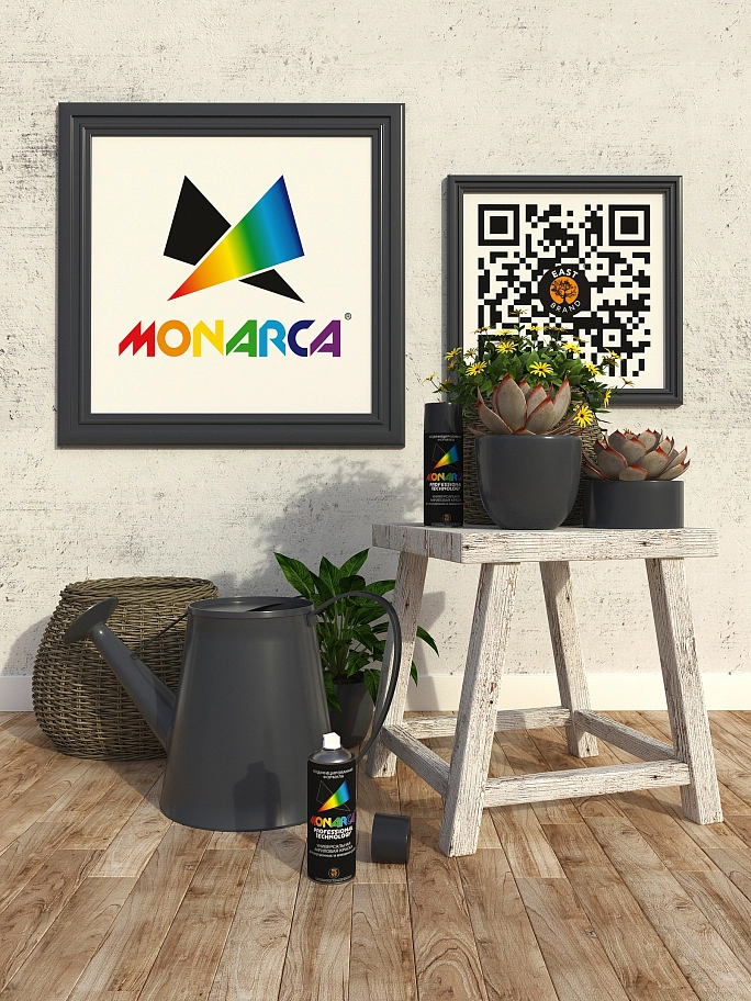 Краска универсальная аэрозольная акриловая Eastbrand Monarca RAL 7024 серый графит 520 мл.