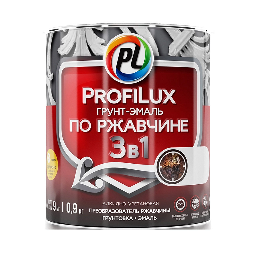 Грунт-эмаль на ржавчину 3 в 1 Profilux полуматовая коричневая 5 кг.