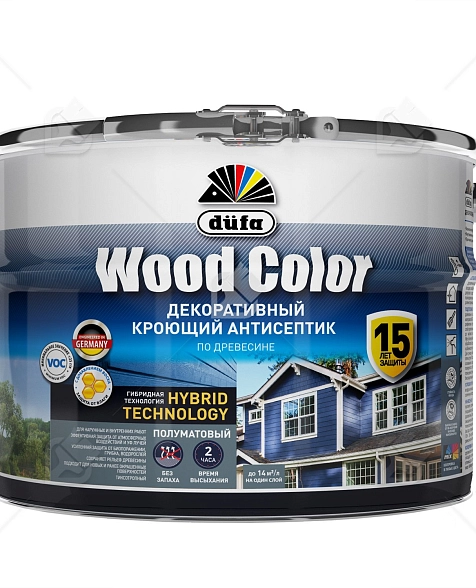 Кроющий антисептик Dufa Wood Color база 1 9 л