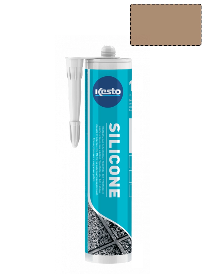 Герметик силиконовый санитарный нейтральный Kesto Silicone 31 светло-коричневый 310 мл