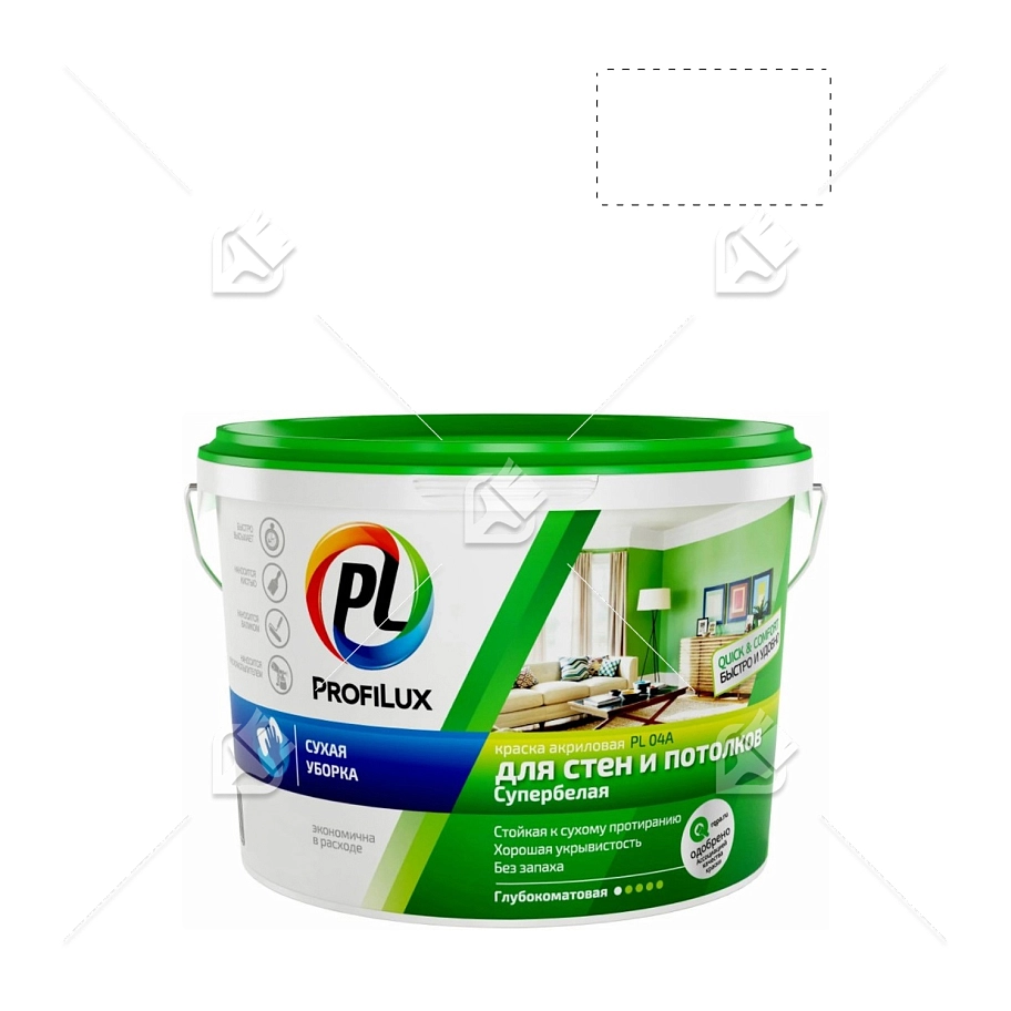 Краска для стен и потолков акриловая Profilux ВД краска PL- 04А глубокоматовая белая 7 кг.
