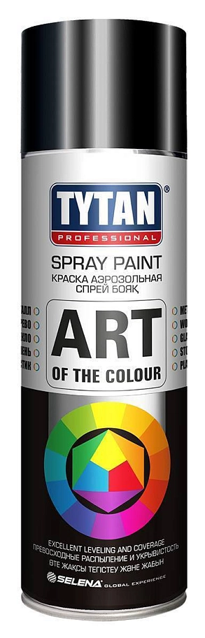 Краска универсальная аэрозольная акриловая Tytan Professional Art of the colour глянцевая RAL 9005 черная 400 мл