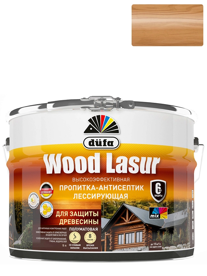 Dufa Wood Lasur Пропитка лессирующая для защиты древесины