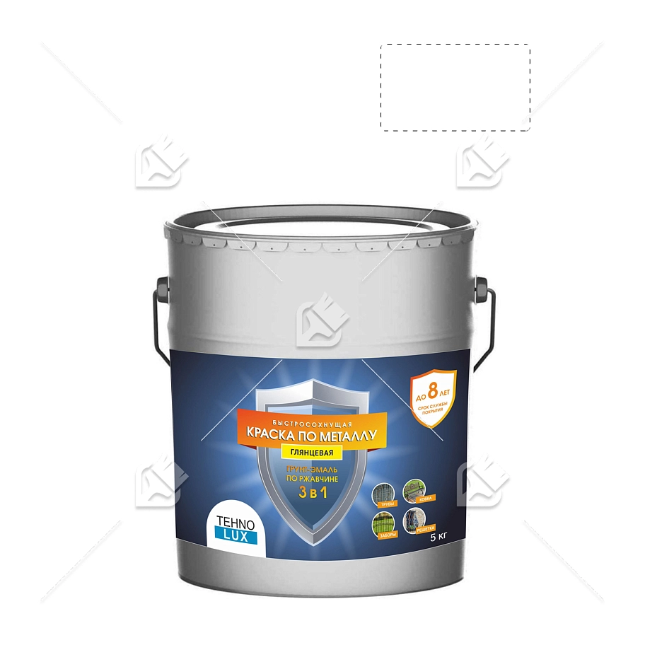 Грунт-эмаль 3 в 1 Технолюкс гладкая белая RAL 9010 5 кг