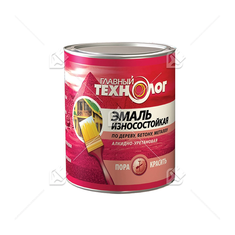 Эмаль универсальная алкидно-уретановая износостойкая Главный Технолог коричнево-красная 2,1 л.
