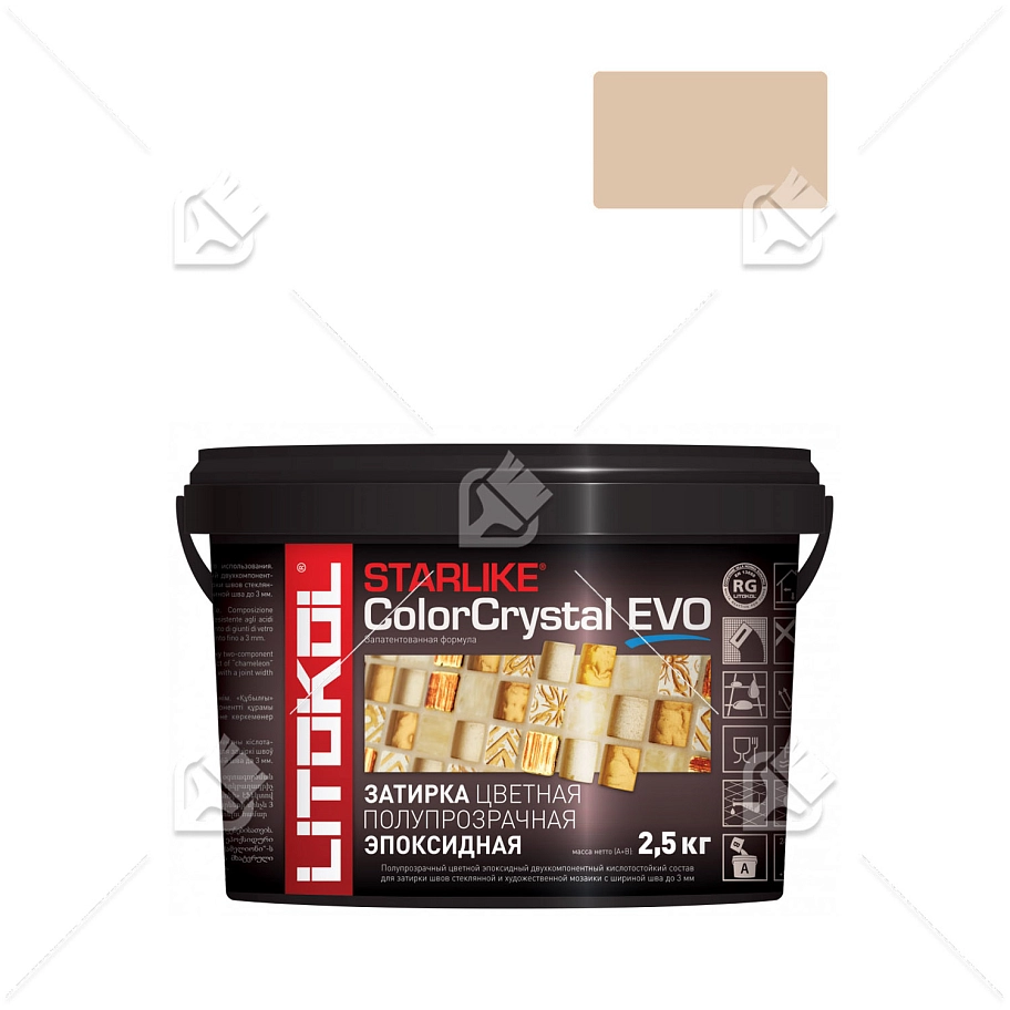 Затирка эпоксидная Litokol Starlike ColorCrystal Evo S.825 гавана-беж 2,5 кг.