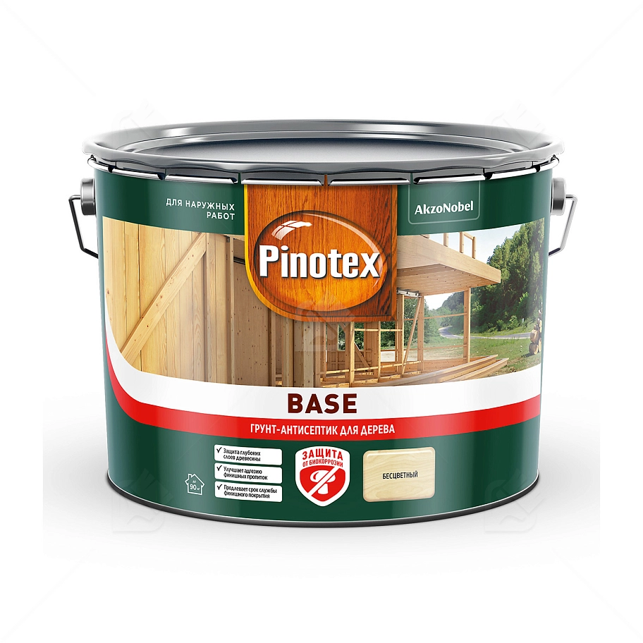 Грунт для защиты древесины Pinotex Base 10 л