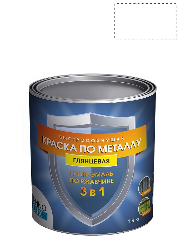 Грунт-эмаль 3 в 1 Технолюкс гладкая белая RAL 9010 1,9 кг