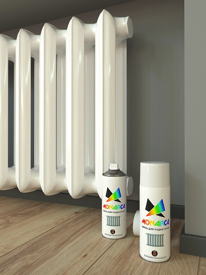 Эмаль для радиаторов аэрозольная Eastbrand Monarca глянцевая белый 520 мл.
