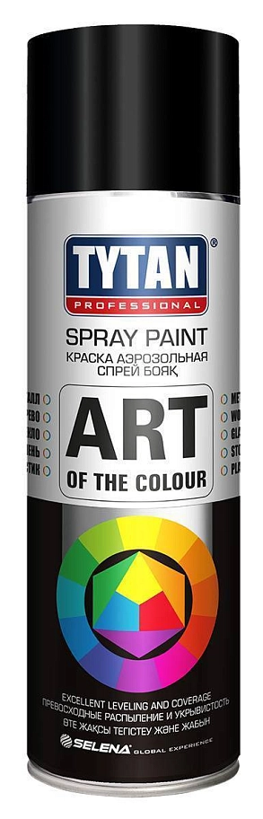 Краска универсальная аэрозольная акриловая Tytan Professional Art of the colour матовая RAL 9004 черная 400 мл