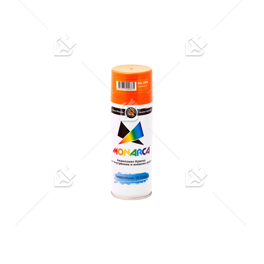 Краска универсальная аэрозольная акриловая Eastbrand Monarca RAL 2004 оранжевая 520 мл.