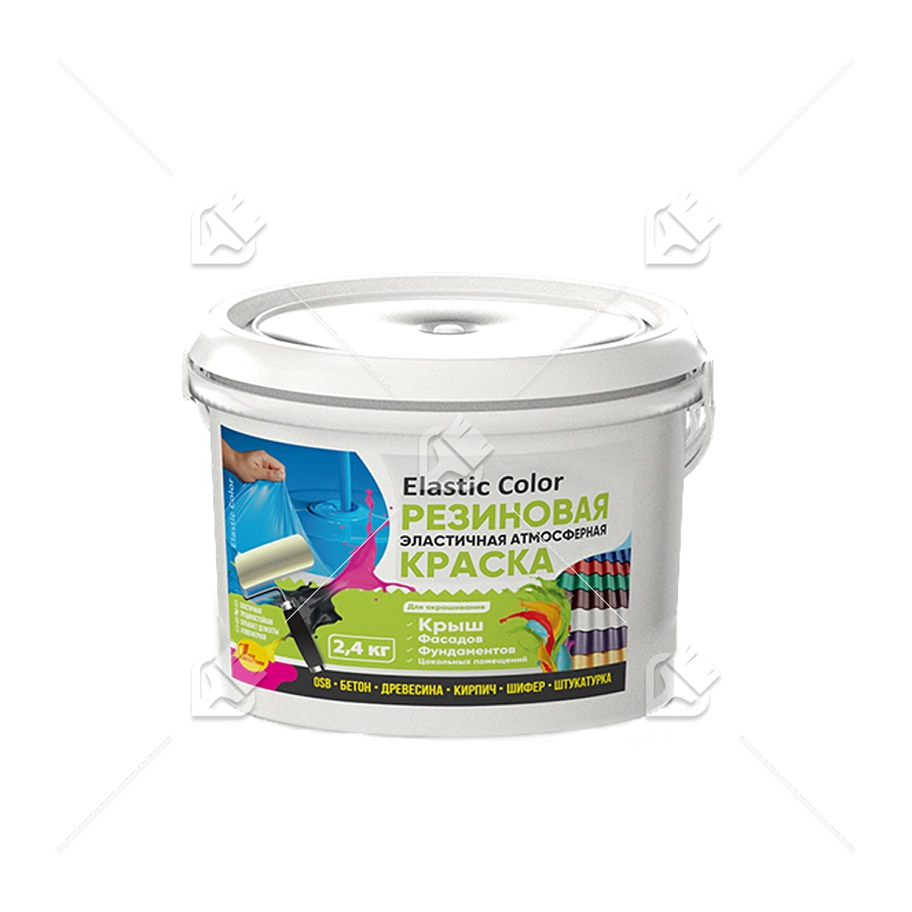 Краска резиновая эластичная атмосферная Elastic Color RAL8017 шоколадно-коричневая 2,4 кг