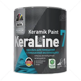 Краска для стен и потолков моющаяся Dufa Premium KeraLine Keramik Paint 7 матовая белая база 1 0,9 л.