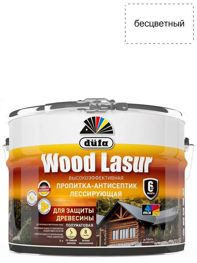 Dufa Wood Lasur Пропитка лессирующая для защиты древесины
