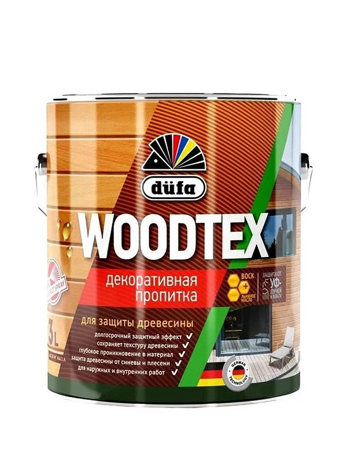 Dufa Woodtex / Дюфа Вудтекс Пропитка декоративная для защиты древесины алкидная
