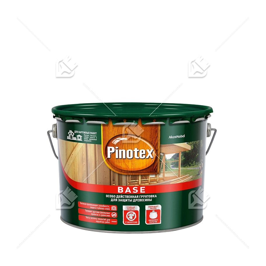 Грунт для защиты древесины Pinotex Base 9 л