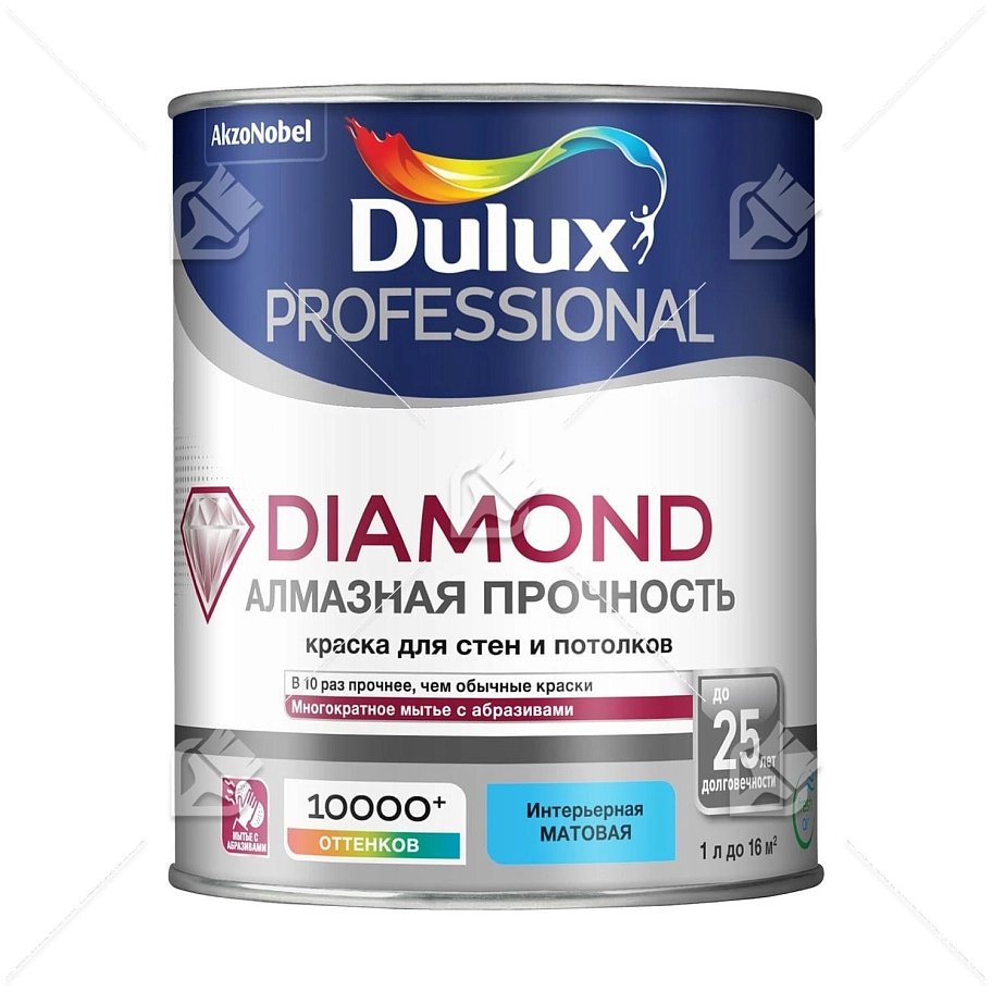 Краска для стен и потолков водно-дисперсионная Dulux Diamond Matt матовая база BW 1 л.