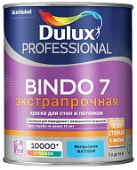 Краска для стен и потолков латексная экстрапрочная Dulux Professional Bindo 7 матовая база BW 1 л.