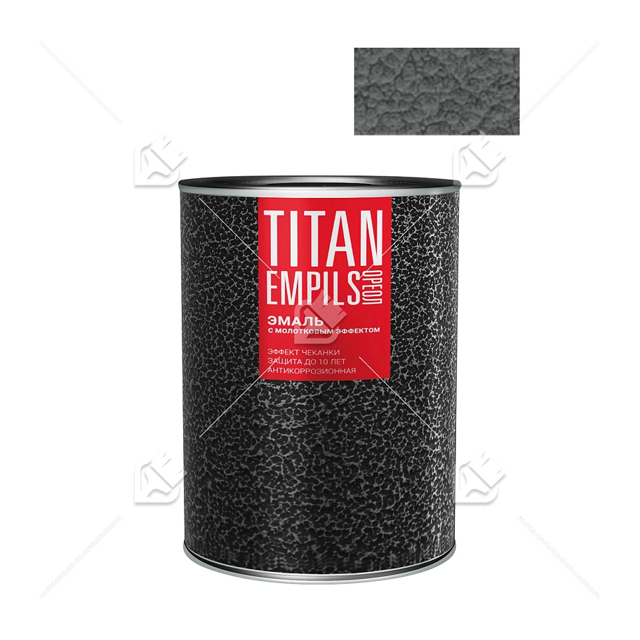 Эмаль для металлических поверхностей Ореол Титан молотковая серебристая 0,8 кг.