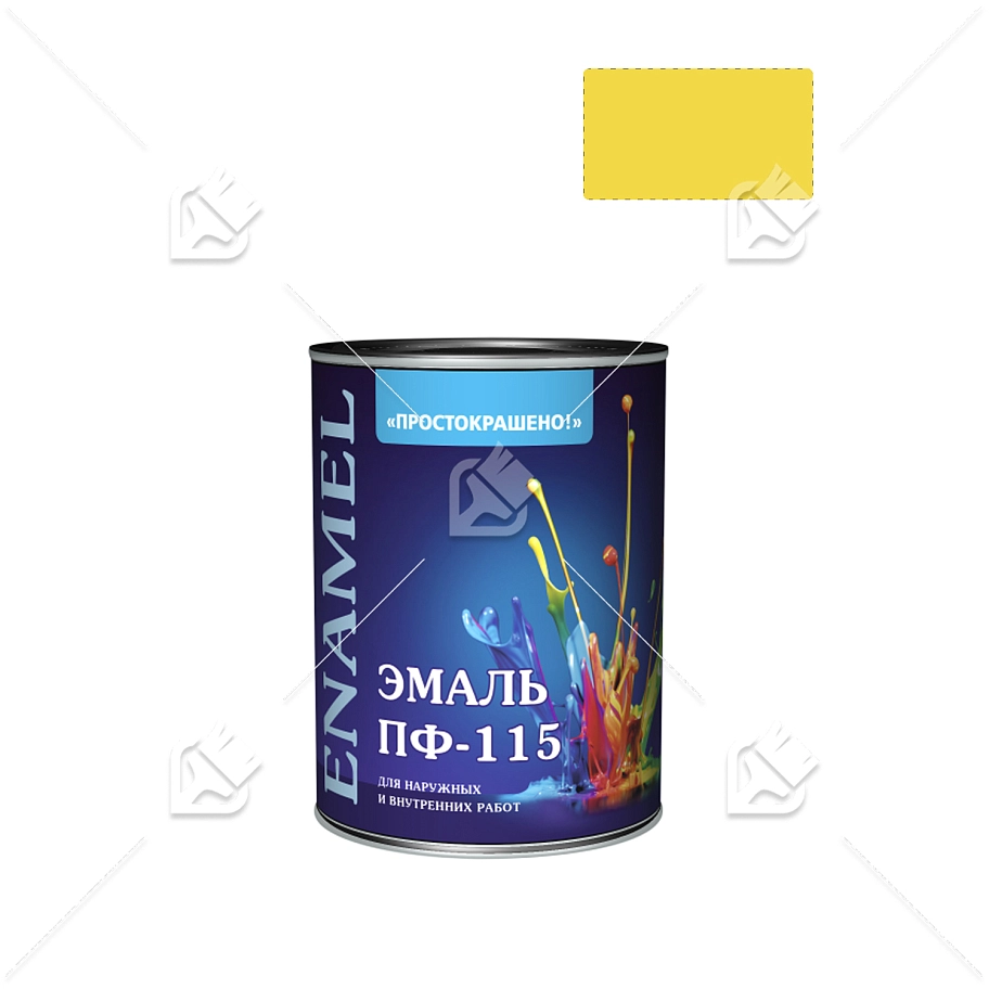Эмаль ПФ-115 универсальная алкидная Простокрашено желтая 1,8 кг