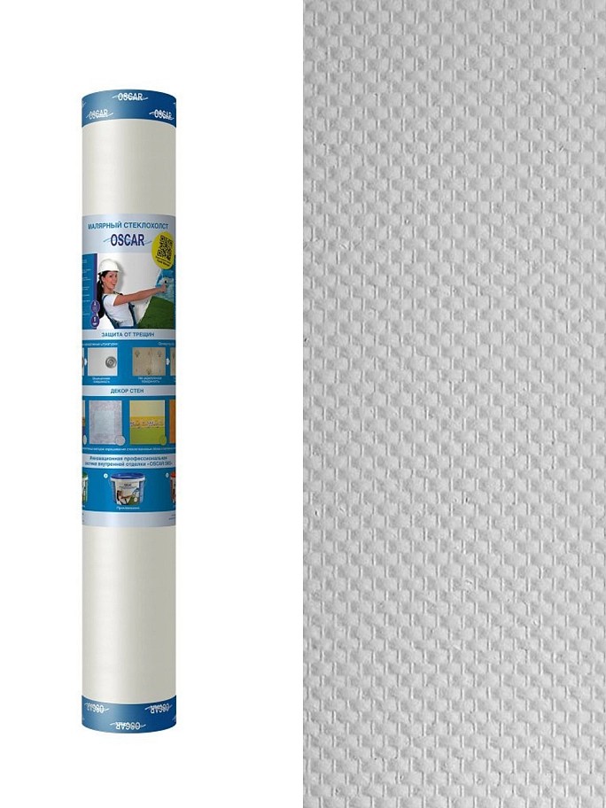 Стеклообои под покраску Oscar Рогожка крупная 1х25 м.