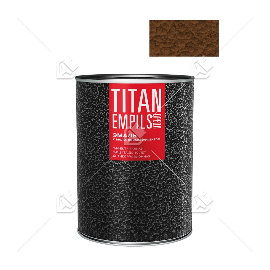 Эмаль для металлических поверхностей Ореол Титан молотковая коричневая 2,5 кг.