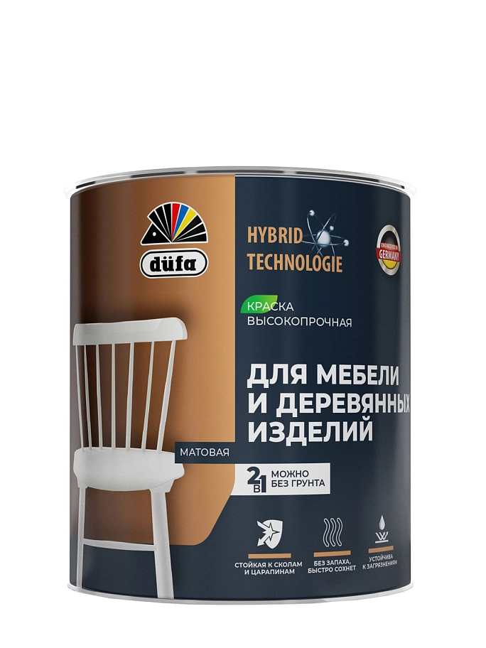Эмаль для мебели и деревянных изделий Dufa акриловая матовая база 1 2 л