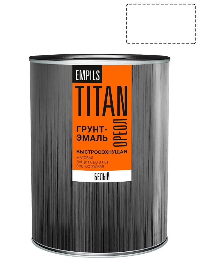 Грунт-эмаль для металлических поверхностей быстросохнущая Ореол Титан гладкая матовая белая RAL 9010 0,9 кг